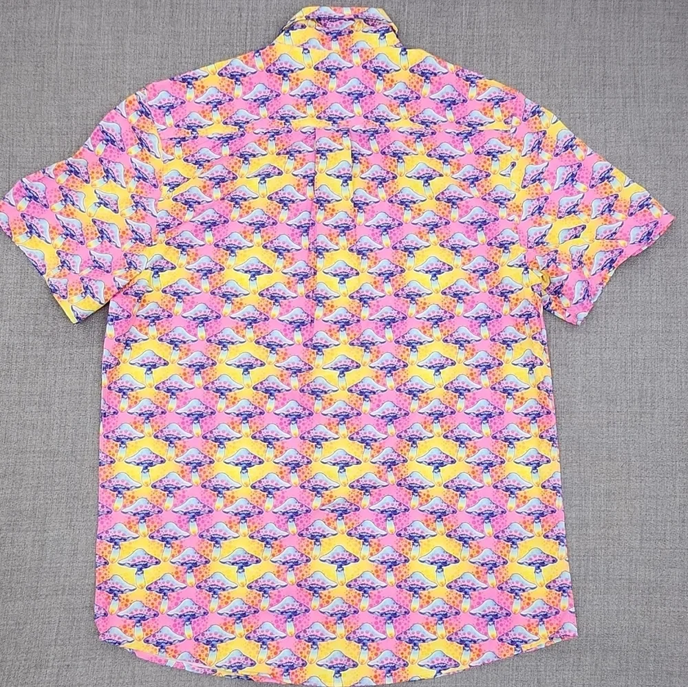 Wesc Mushroom Button Down Pocket Vibrant Colored Shirt. LG - Picture 4 of 6